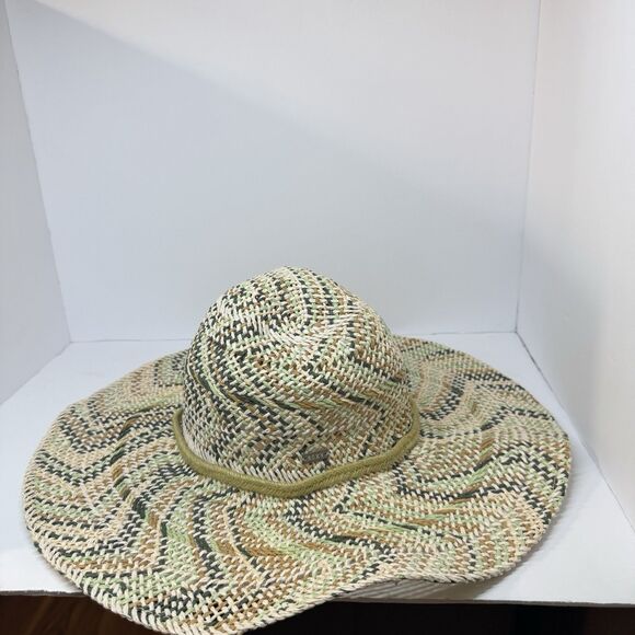 Roxy Multicolor Straw Sun Hat S/M Boho Beach Festival Wide Brim - Picture 4 of 15
